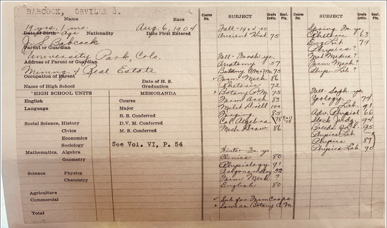 Orville’s grade report - August 1904 Orville’s grade report - August 1904