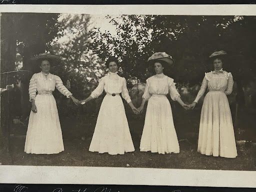 “Four maidens all in a row” as captioned by O.G.B. (1910)
