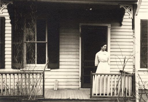 Maryland home Edith on the porch of their Riverdale, Maryland home