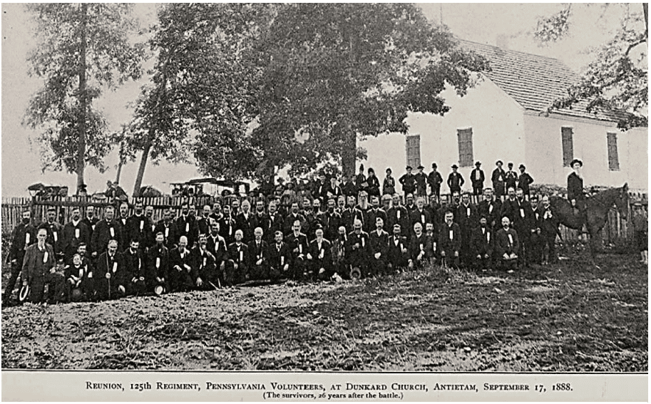 Screenshot 2025-04-04 164638 In another historical twist of fate, one can only image Henry Knoll marching by the old Dunkard Church near Antietam, not knowing that 59 years
later and 1600 miles away, he would be buried next to a Dunkard Church in Colorado.