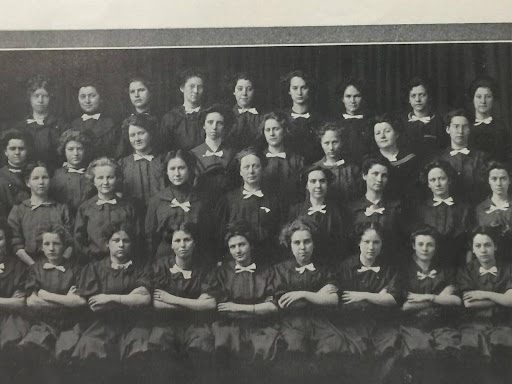 Gym class (Edith is second row, third from right)
