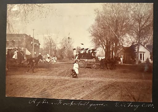 Victory celebration after the football game
